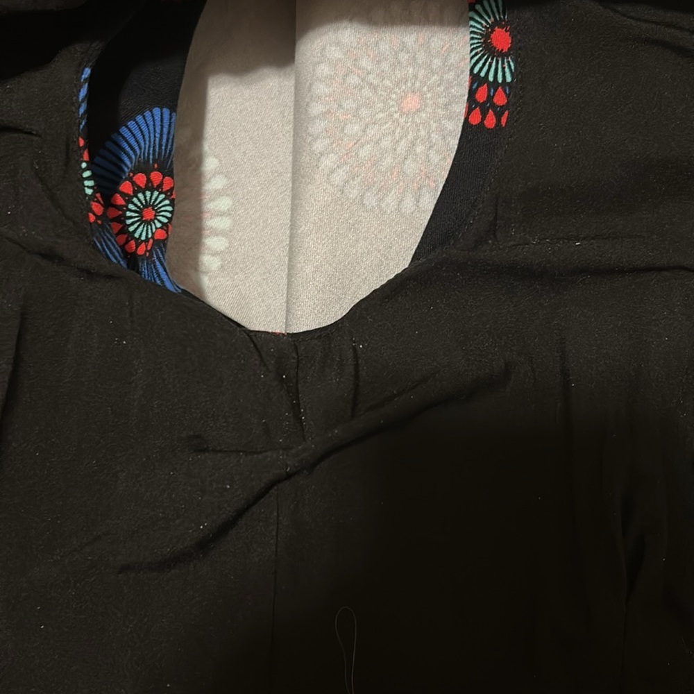 kate spade Black Sleeveless Midi Dress with Red and Teal Circular Print - Picture 10 of 13